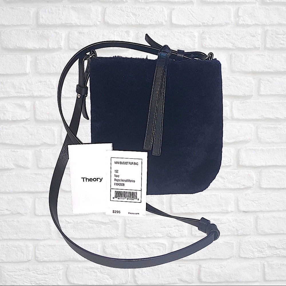 Theory | Mini Bucket Fur Bag | NWT